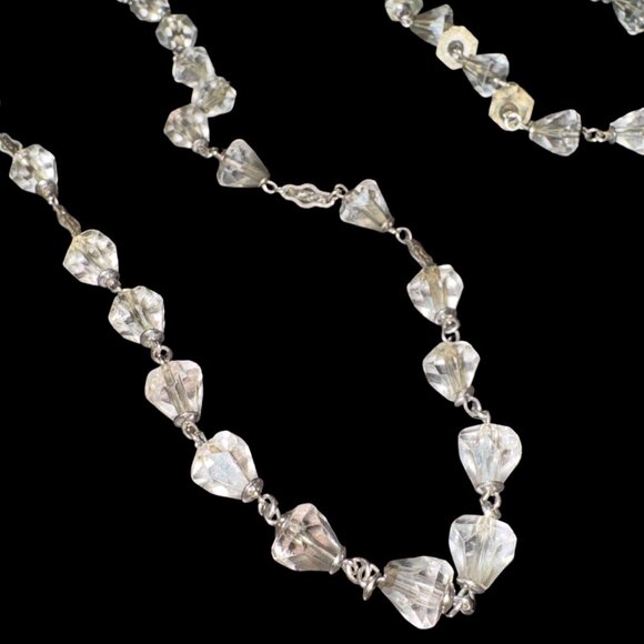 Vintage Religious Rosary Virgin Mary Mother of Pearl Clear Acrylic Germany - Picture 5 of 6